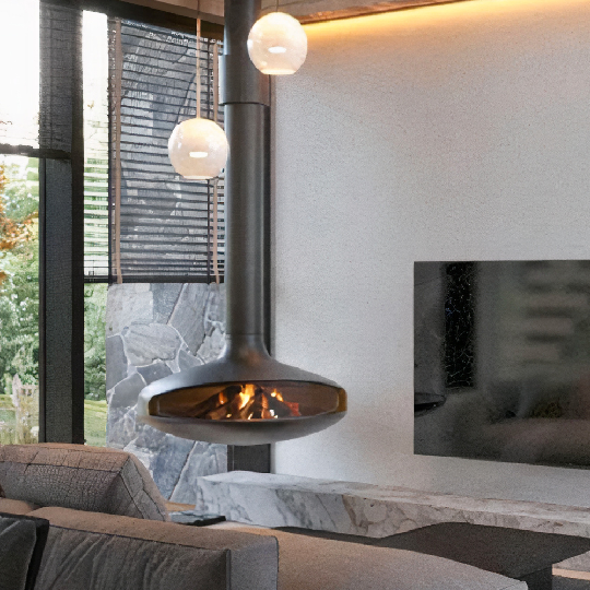 Wohnzimmer Renovation – moderner Kamin und Wandgestaltung